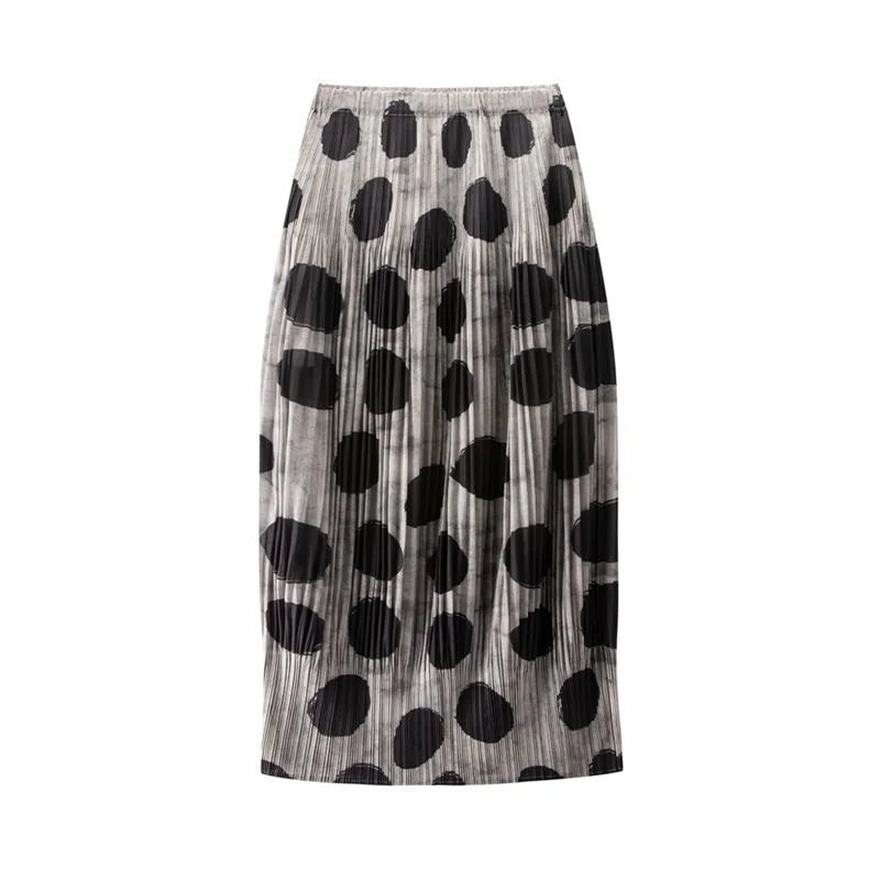 Skirts for Women Miyake Skirt Minority Design Sense Pleated Skirt Female  High Waist Printing Loose hip Skirt Pleated Skirt