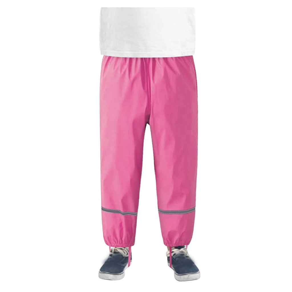 Children's Solid Color Loose Pencil Wind And Waterproof Mud Trousers Breathable Multi-function Casual Trouser For Boys And Girls