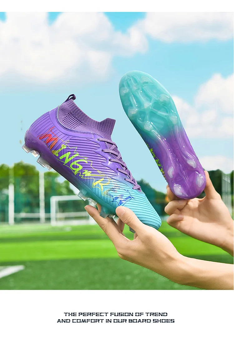 New Low Top Soccer Shoes for Men Teenage Boys Athletic Sports Training Footwear for Students on Lawn and Grass Fields