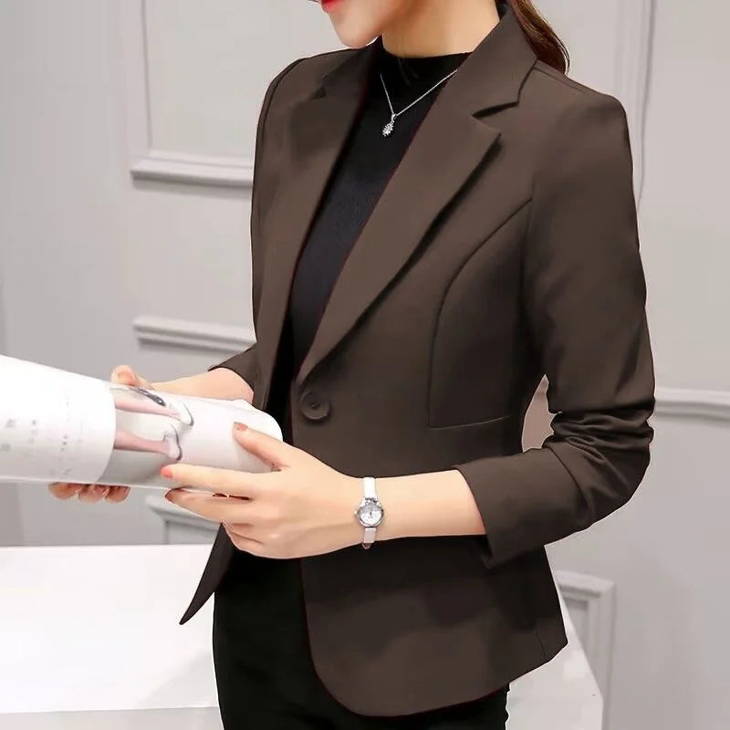 Women's Blazer 2025 Red Long Sleeve Blazers Pockets Jackets Coat Slim Office Lady Jacket Female Tops Suit Blazer Femme Jackets