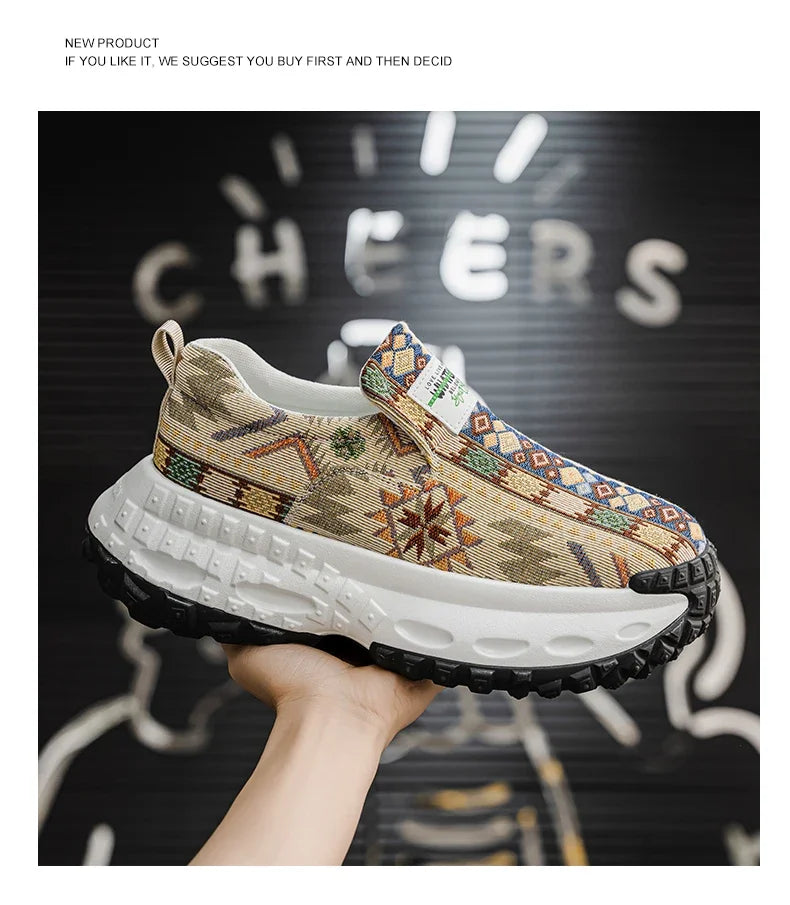 Men Shoes New Casual Shoes Soft Casual Sneaker Breathable Running Shoes For Man Bohemian Style Canvas Shoes