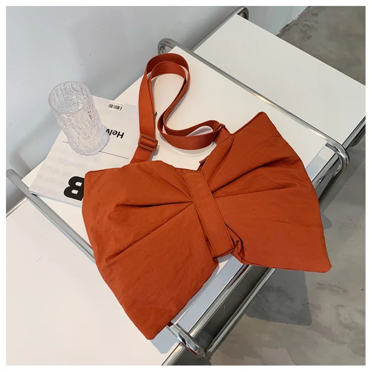 Soft Nylon Women's Portable Shoulder Bag Large Capacity Female Commute Crossbody Bags Simple Design Ladies Tote Purse Handbags