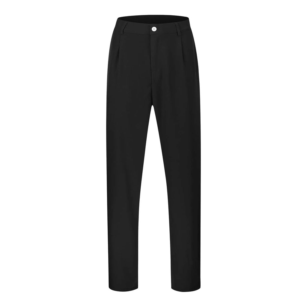 Men's Suit Trousers Fashionable Straight Leg Breathable Casual Pants Pure Color Pocket Trousers Daily Wear Comfortable Fit