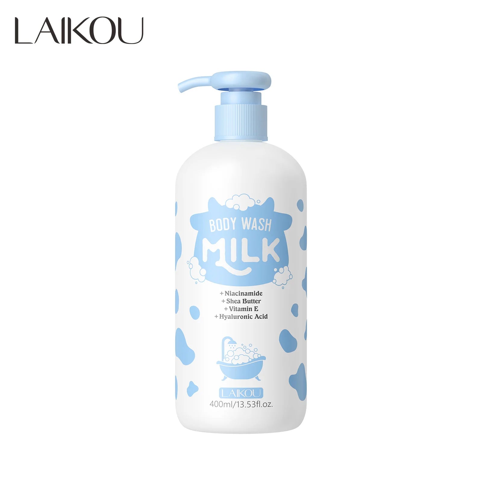 LAIKOU 400ml Milk Body Wash, Gentle Cleansing Long Lasting Moisturizing Milk Fragrance Shower Gel With Niacinamide & Shea Butter
