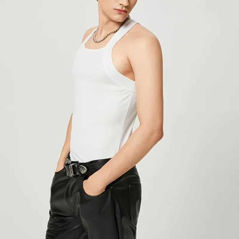 Summer Men's New Solid Color Fashion Sleeveless Shapewear Europe and America Men Sexy Tight Elastic Vest S-4XL