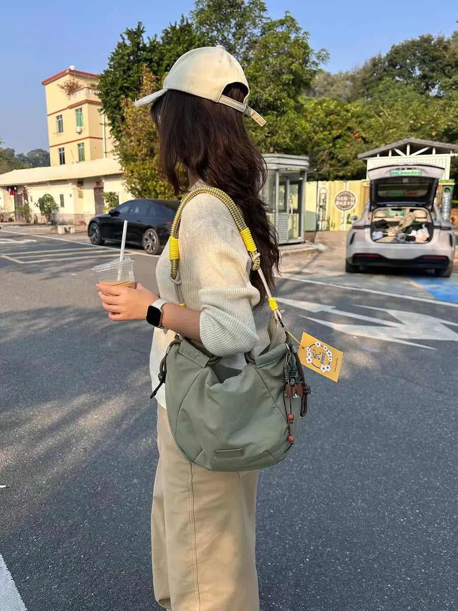 Women Bags Nylon 2026 New Fashion Luxury Korean Sweet Office Lady High-Capacity Shoulder Bag Handbag