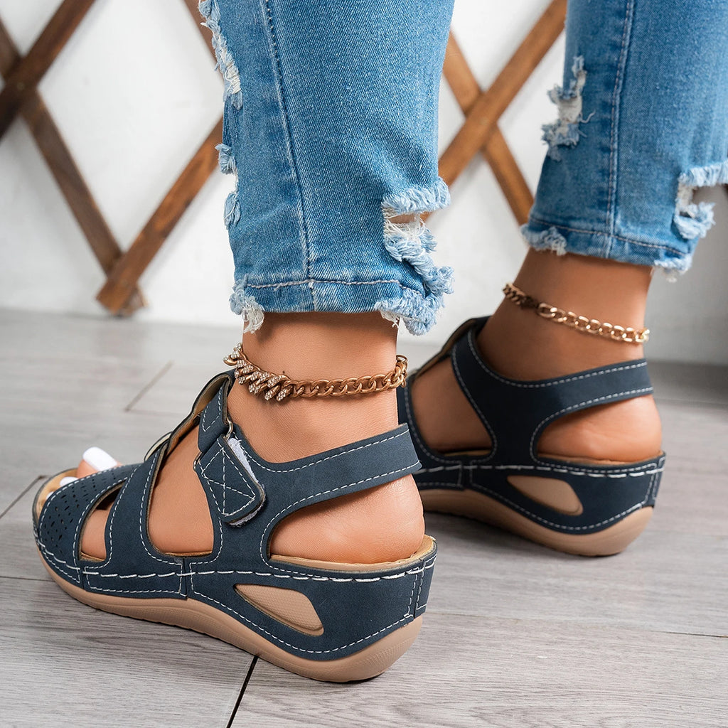 2026 Summer Women Wedge Sandals Premium Orthopedic Open Toe Sandals Vintage Anti-slip Casual Shoes Female Platform Retro Sandals