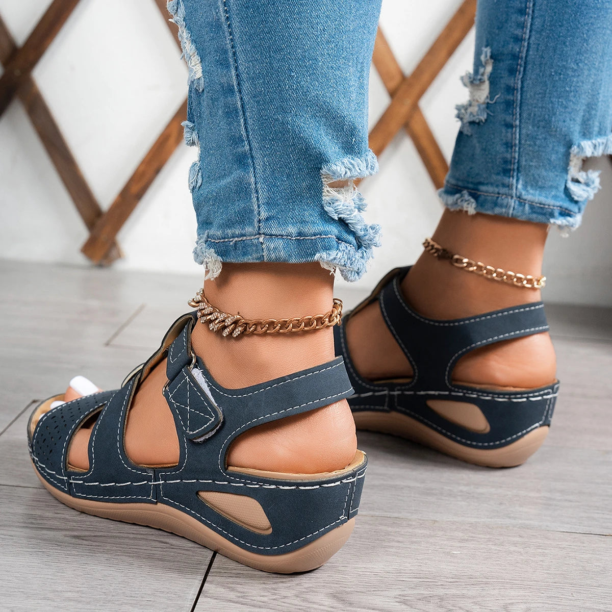2026 Summer Women Wedge Sandals Premium Orthopedic Open Toe Sandals Vintage Anti-slip Casual Shoes Female Platform Retro Sandals