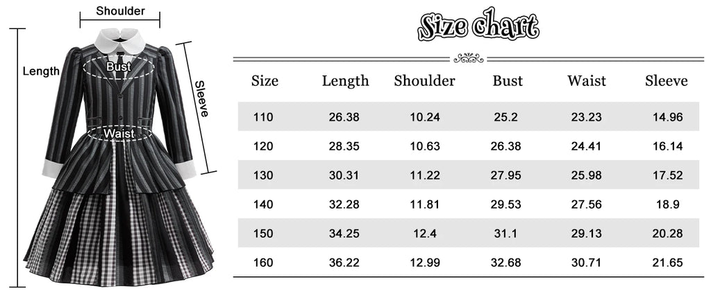 Girls Party Dress  Girl Clothing Elegant Ball Gown Black Stripes Girls Princess Dress Carnival Birthday Party Role Play Dress