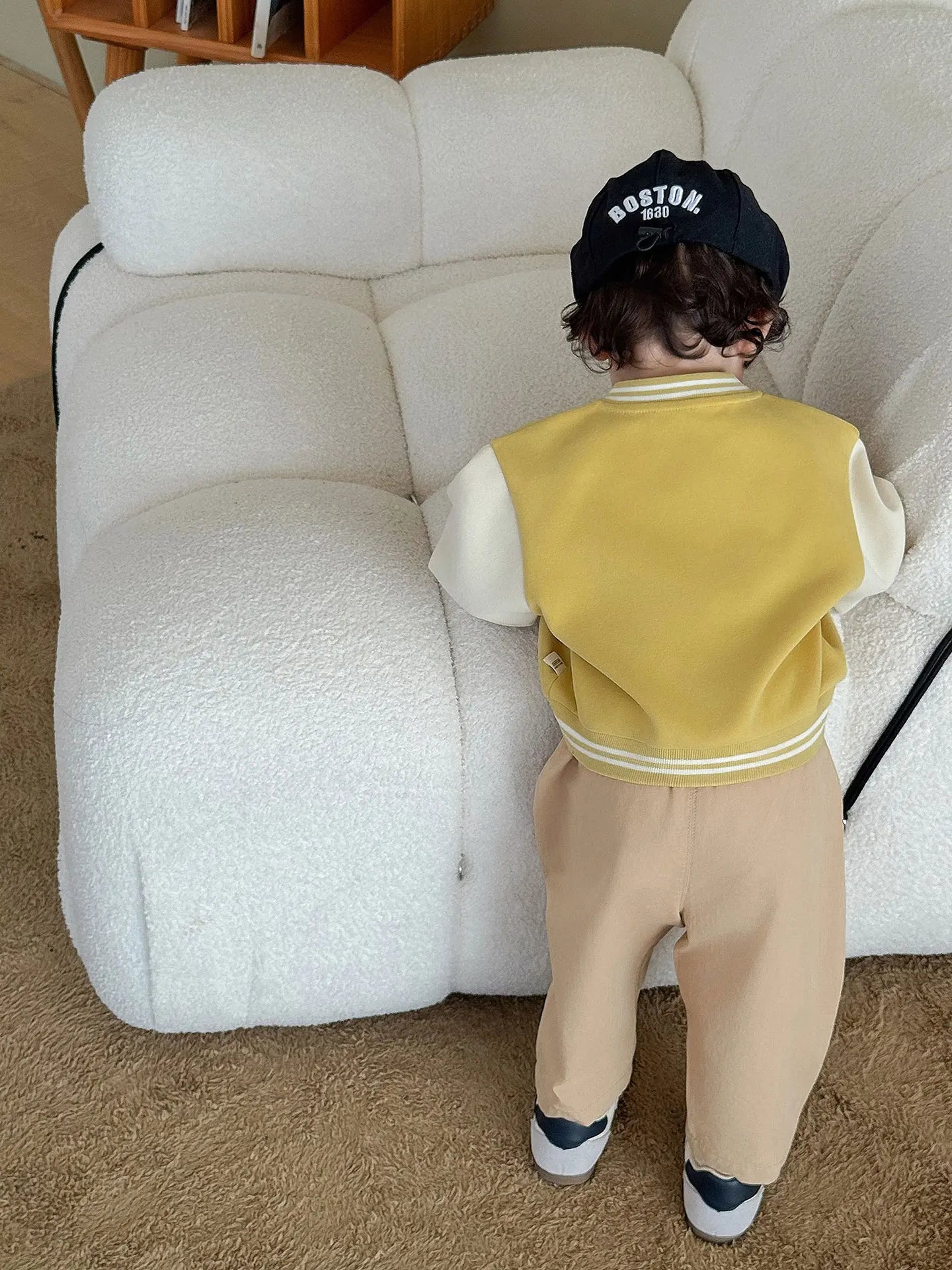 2026 Fall New Toddler Kids Pants Cotton Cartoon Embroidered Harem Pants Baby Boy Casual Striped Denim Baggy Trousers