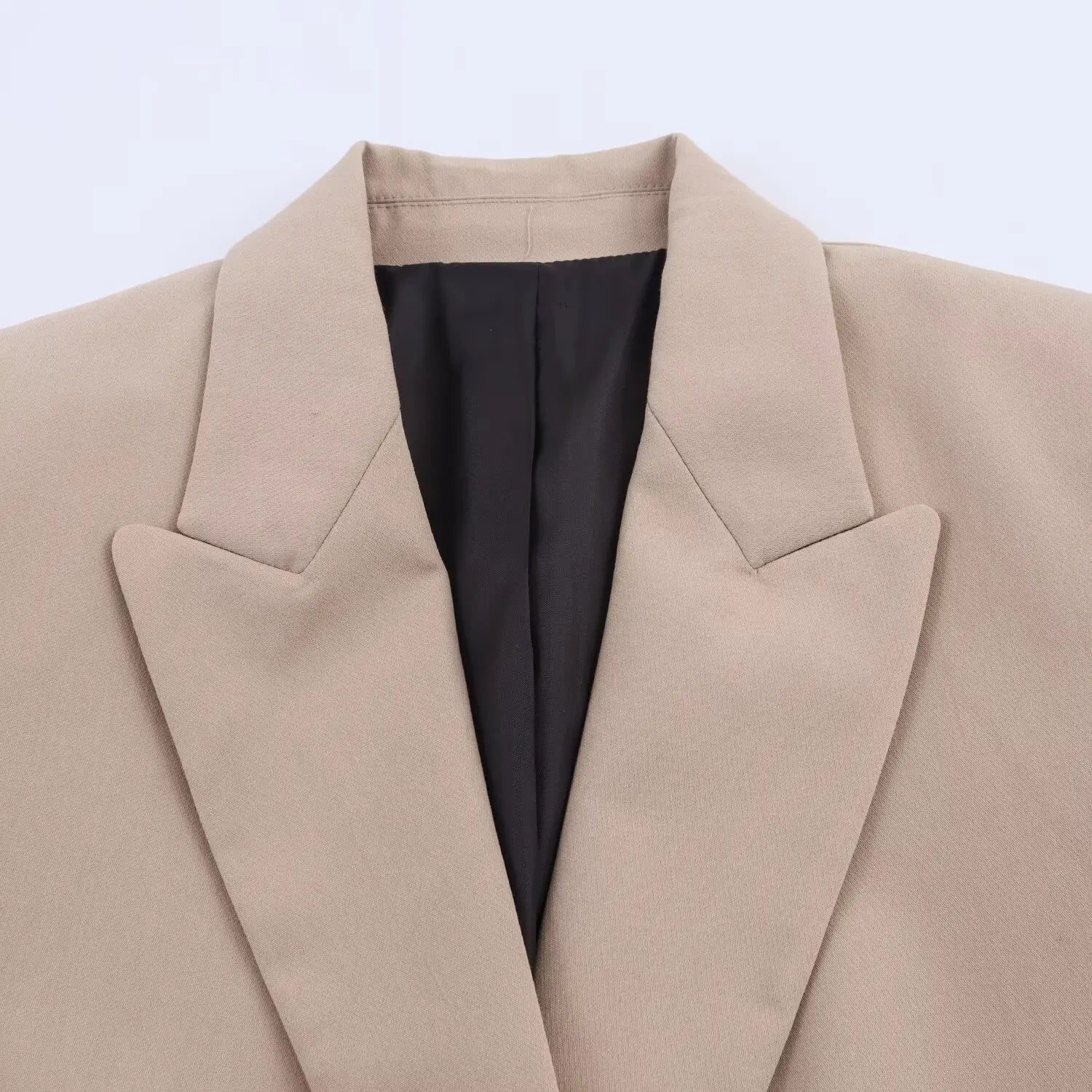 Women Elegant Solid Blazers Female Simple Style Double Breasted Long Sleeved Suit Jackets Casual Office Lady Suit Jackets Tops