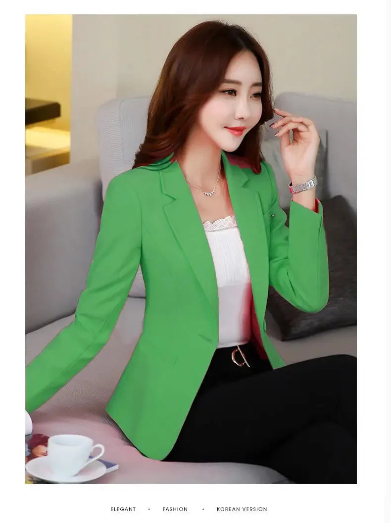 Blazers for Women Korean Slim Fit Long Sleeve Casual Suits Jacket All-Match OL Office Lady Suit Blazer Fashion Clothing White