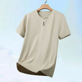Three Button V-neck T-shirt Men 2026 New Men's Business Casual Short Sleeve Tshirt Korean Style Summer Comfortable Versatile Top