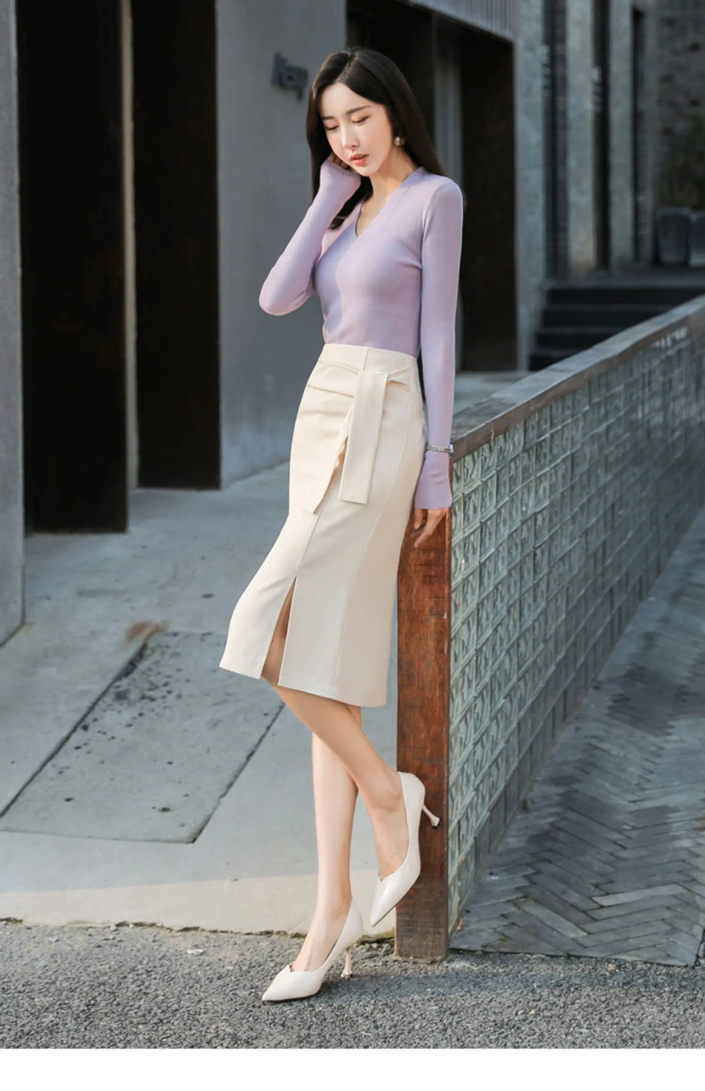Design Sensation  Maturity Slimming Midi Skirt Women's Spring 2026 New Style High Waist Zipper Side Slit H-Shape Skirt