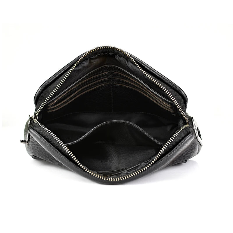 Men's Fingerprint Lock Bags for men Leather Hand Bag Male Long Money Wallets Mobile Phone Pouch Men Messenger Bag Anti-Theft