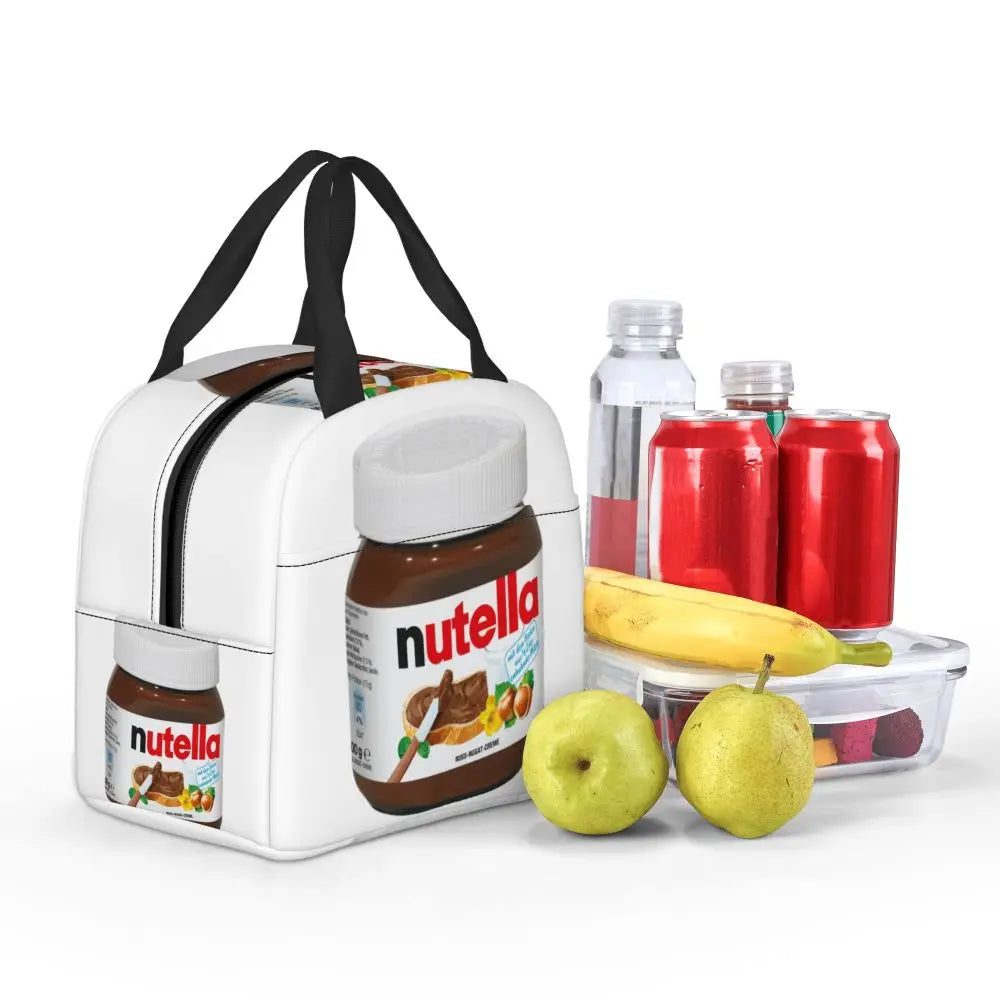 Custom Italy Nutellas Thermal Insulated Lunch Bag Women Portable Lunch Container for Outdoor Picnic Storage Food Box