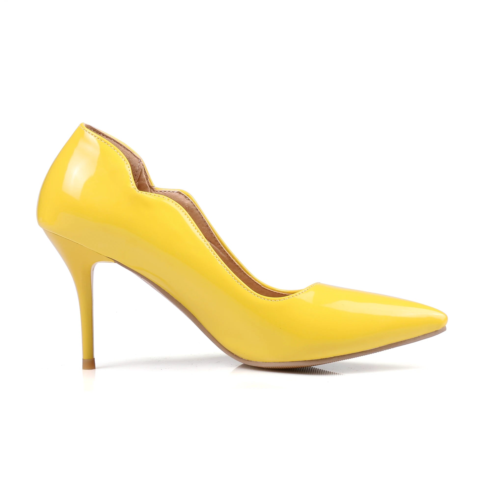 Nude High-Heeled Shoes for Women, Thin Heels, Pointed Toes, Small Size 30, 2024 New Style for Ladies, Elegant Spring and Autumn White Sexy Patent Leather Professional Black Women's Single Shoes, European and American Extra La