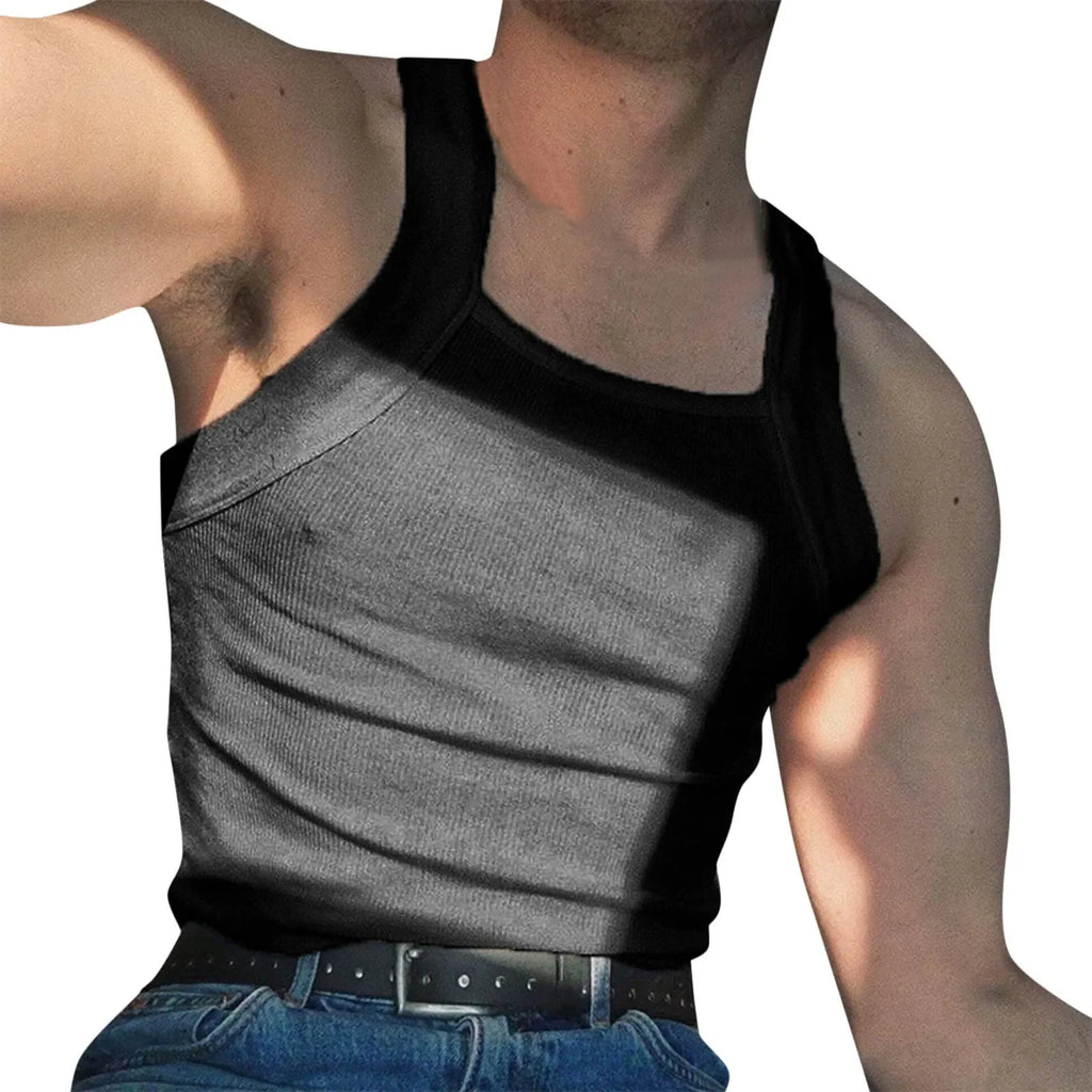 Summer Men's New Solid Color Fashion Sleeveless Shapewear Europe and America Men Sexy Tight Elastic Vest S-4XL