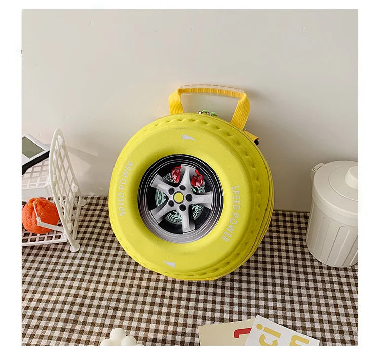 Children's Schoolbag Fashion Tyre Shaped Boys Girls Backpack 3D Cartoon Kindergarten Shoulder Bag Large Capacity Kids Handbag