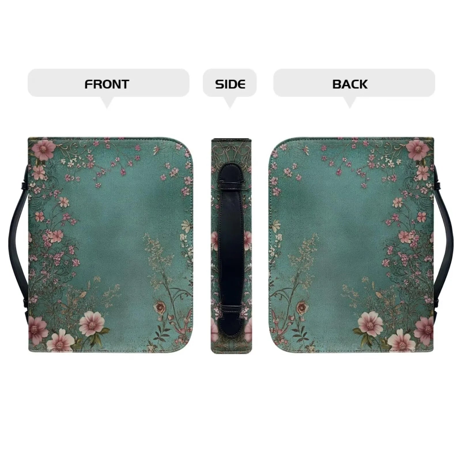 Bible Cover,Bible bag comes with a portable handle, Waterproof PU Leather Zipper Book Cover Bible Bag Bible Carrying Case M-2XL