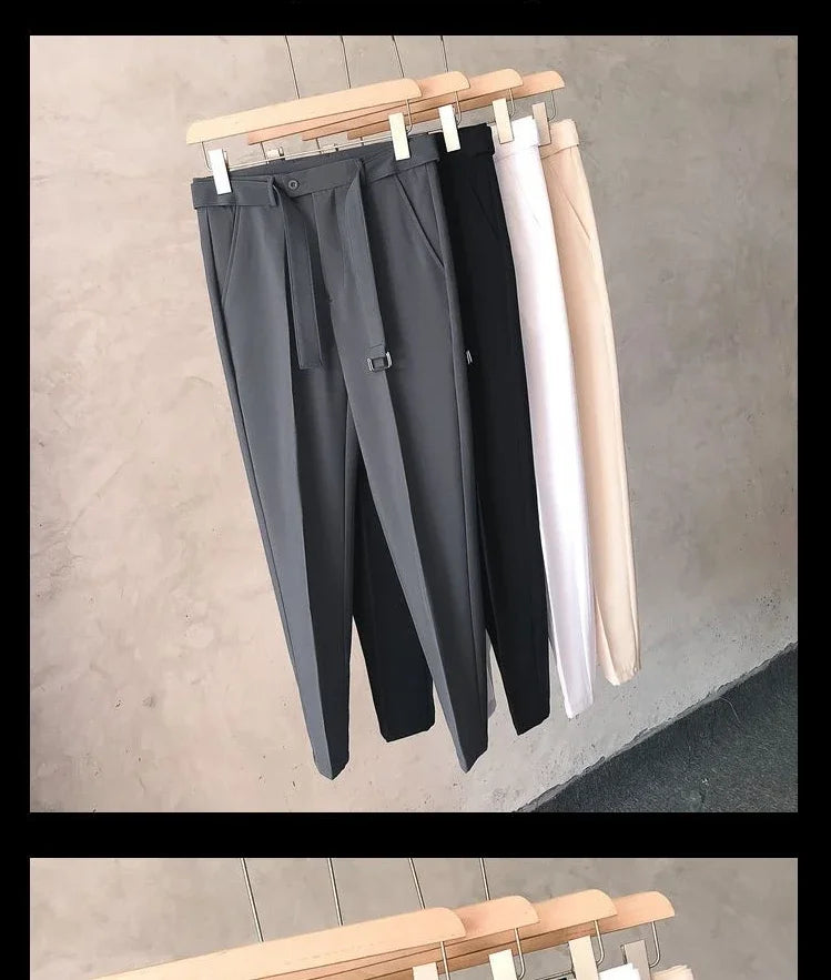 Draped Office Trousers For Men Fluid White Man Suits Pants Work Summer 2025 Chinese Homme Clothing Premium Stylish Formal