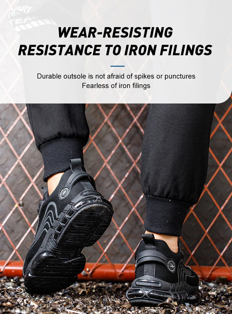Rotating Button Unisex Safety Shoes Men For Work Sneakers Shoes Puncture-Proof Protective Women Shoes Steel Toe Work footwear