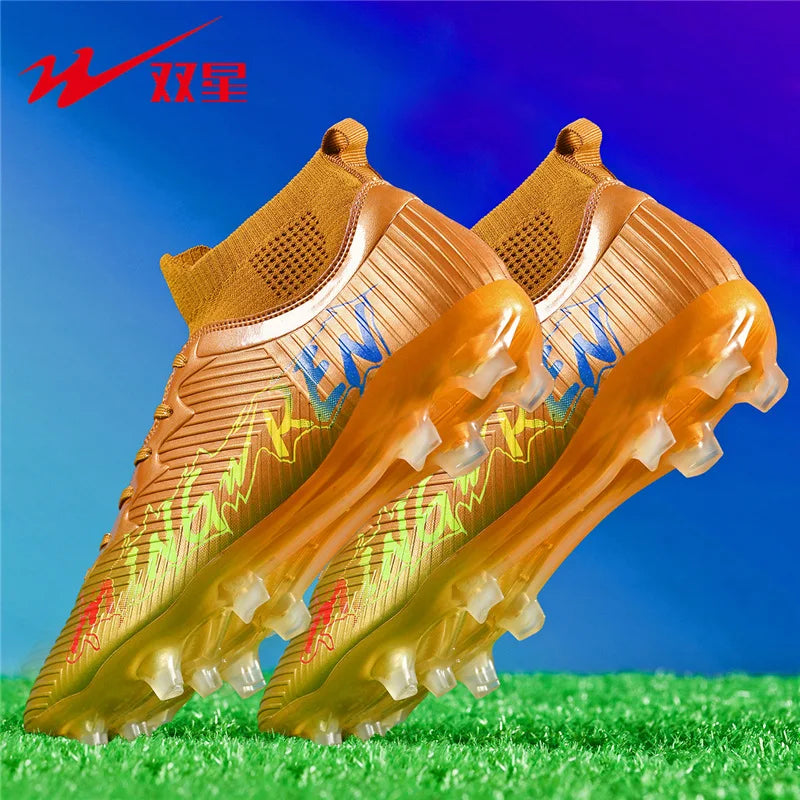 New Low Top Soccer Shoes for Men Teenage Boys Athletic Sports Training Footwear for Students on Lawn and Grass Fields