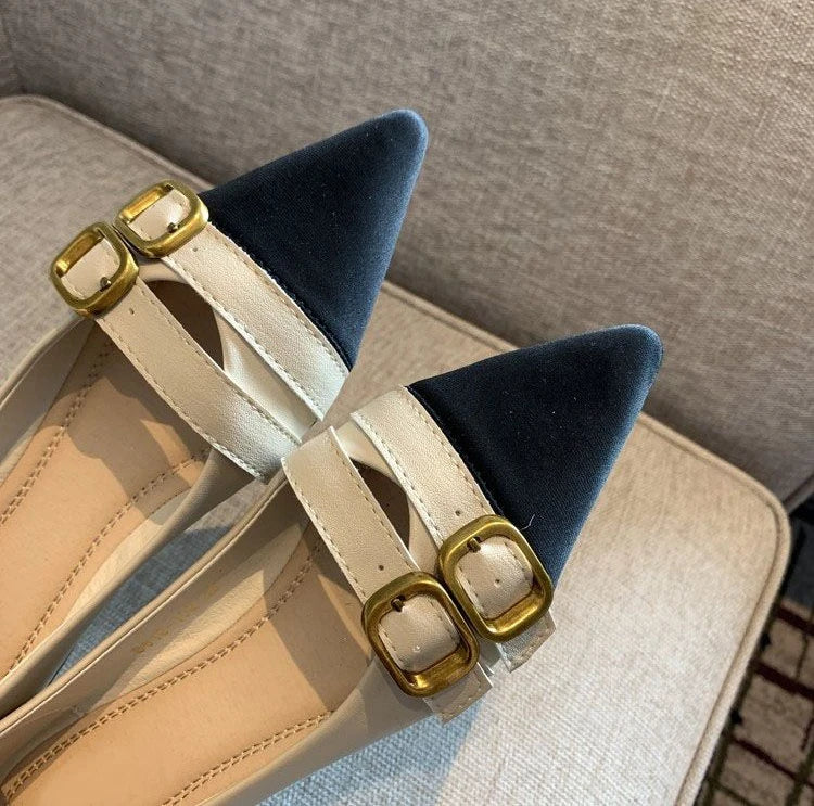 Ladies Summer Footwear Flat Office Black Shoes for Women 2025 Low Heel Elegant Pointed Toe Flats Beau Today High Quality 39 Shoe