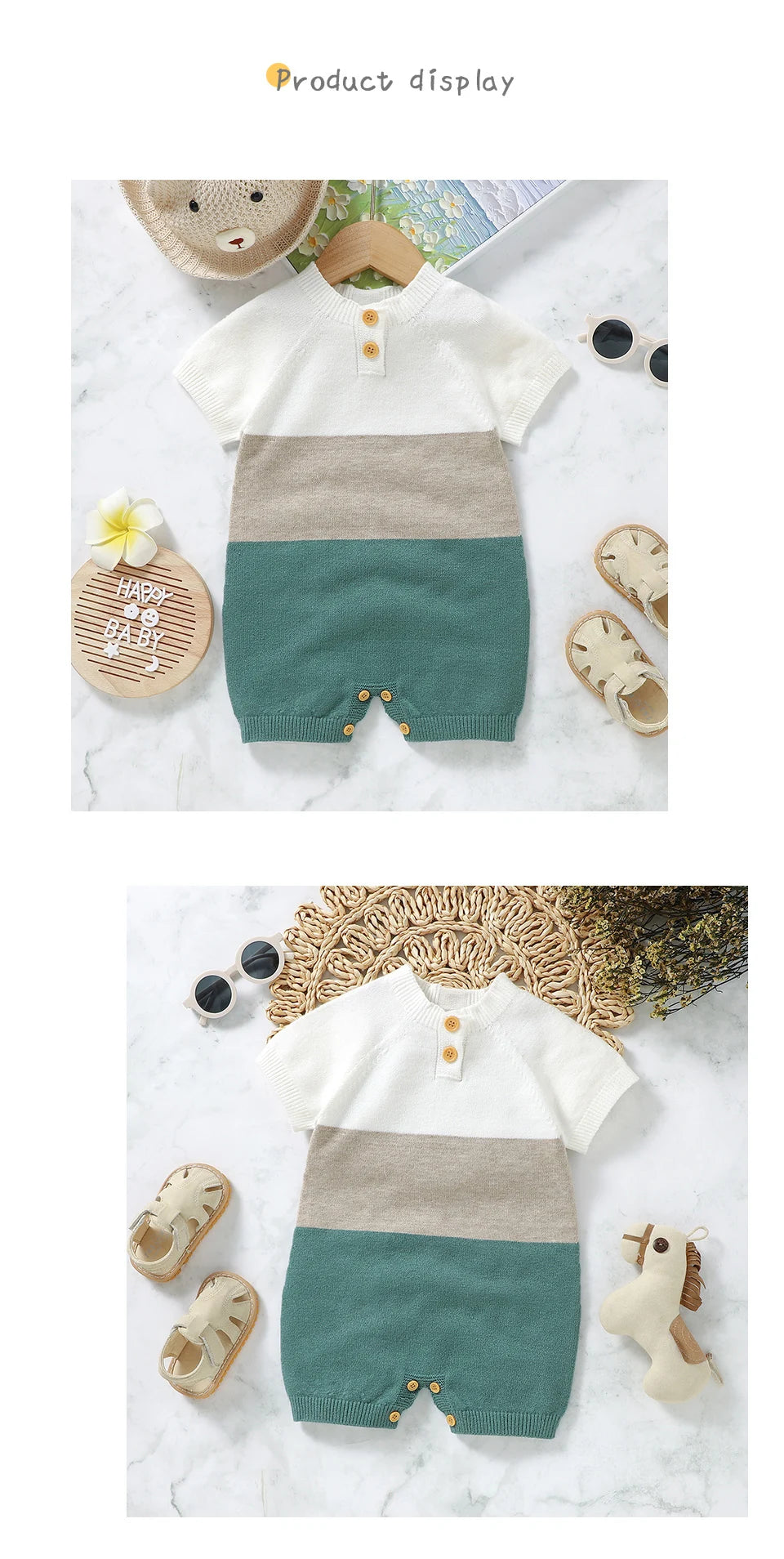 Summer Infant Baby Boys Rompers Short Sleeves Knitting Newborn Casual Outwear Jumpsuits Clothes Toddler Children Playsuits 0-18m