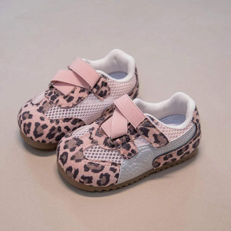 Kid's Sneakers Summer Sport Shoes For Children Mesh Breathable Leopard Boy's Girl's Running Footwear Anti-slippery Ergonomics