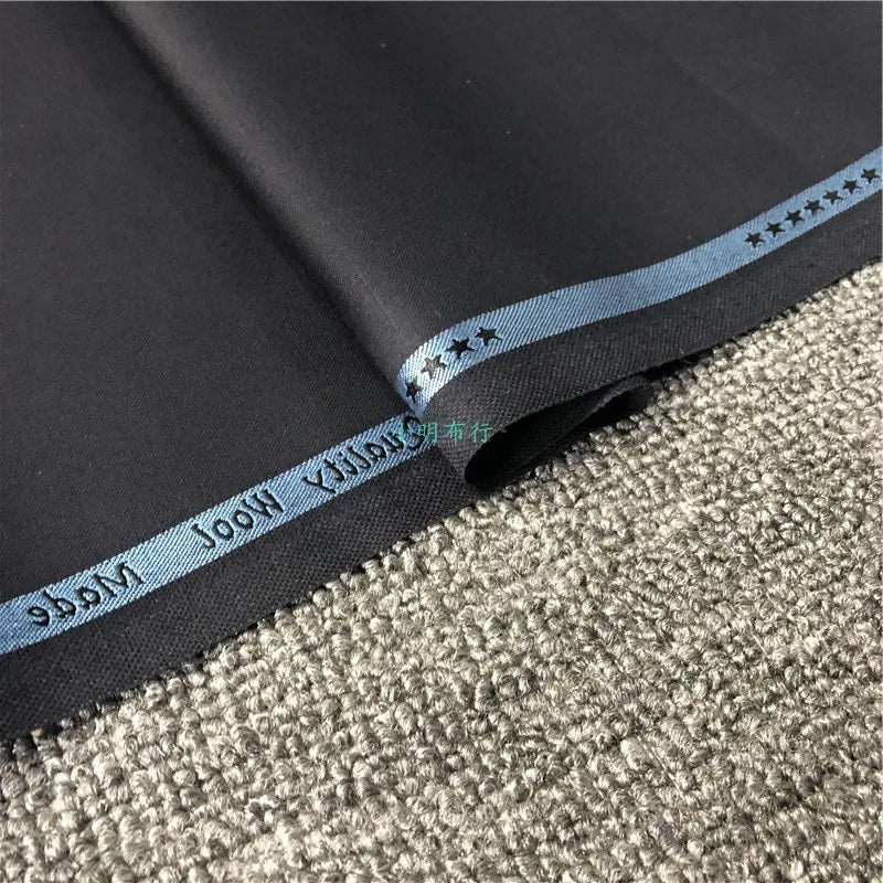 80% Suit Fabric Worsted Wool Suit Pants High Quality Men's Fabrics Classic Navy Blue Gray Black Atiku Fabric for Men By Meter