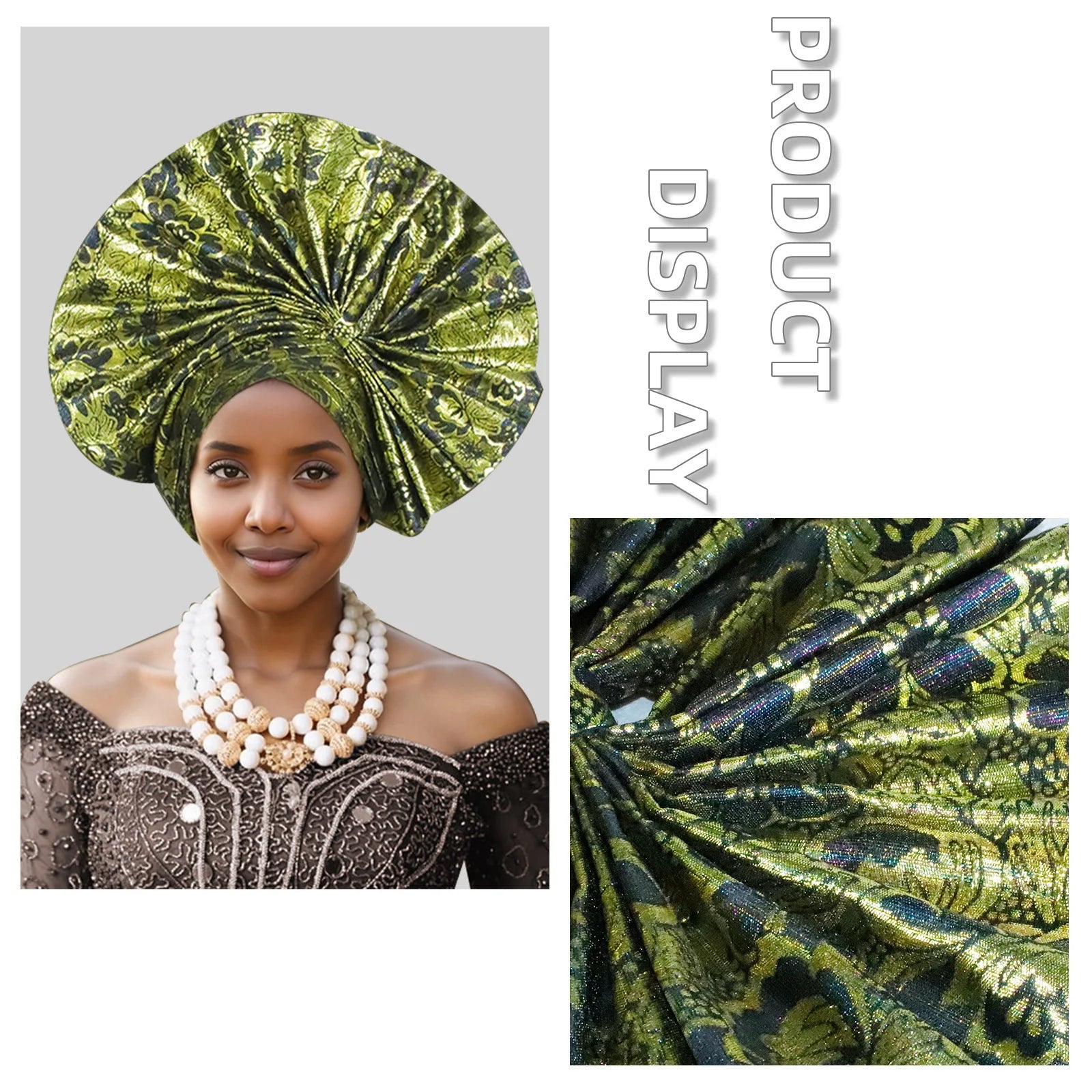 Elegant African Autogele Women's Turban Cap Nigeria Wedding Gele Ready To Wear Headtie Evening Party Headwear African Headtie