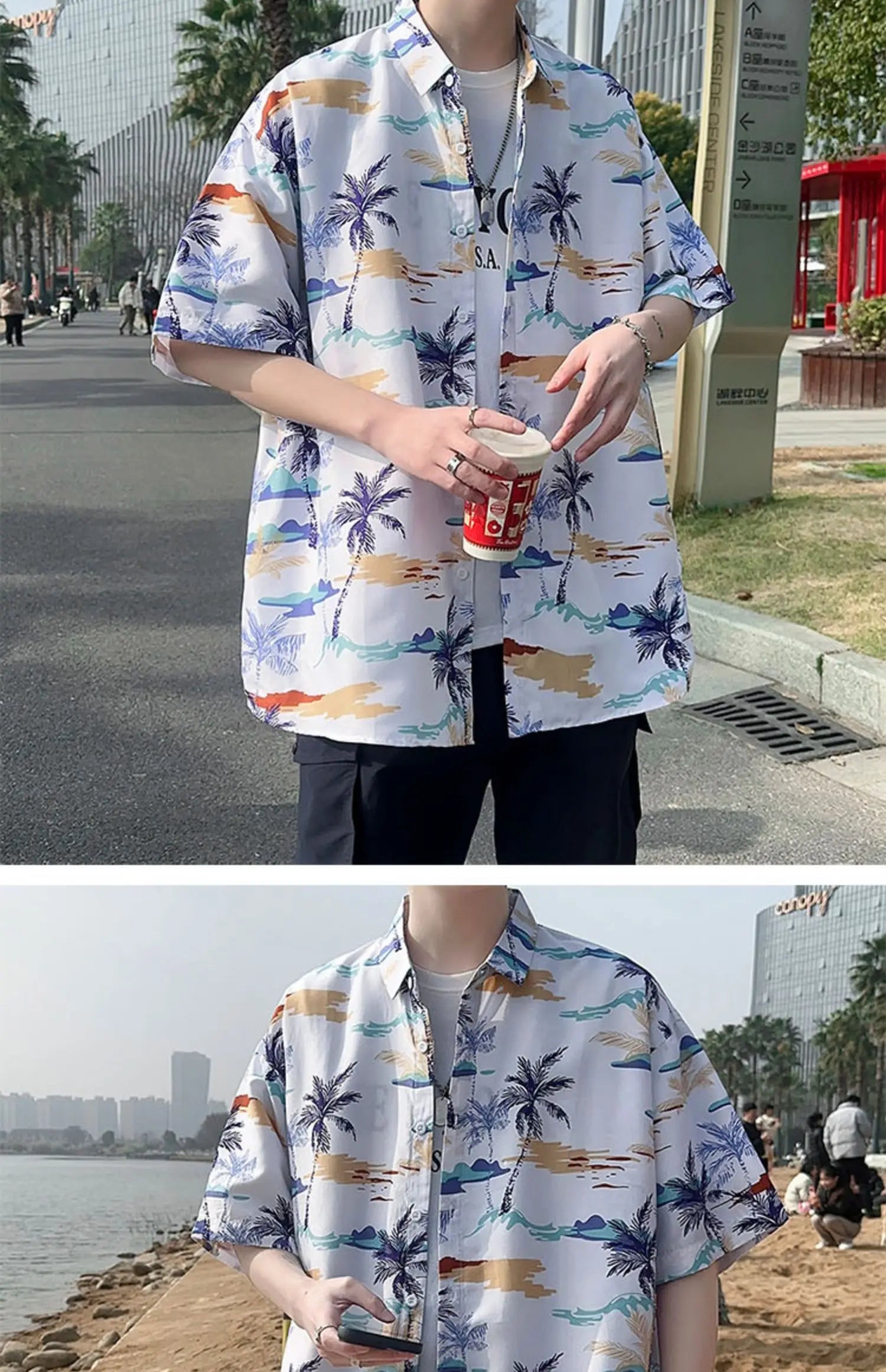 Men's Summer Floral Shirt M-XXXXXL Breathable Tropical Print Casual Beachwear 5XL plus Size Holiday Party Shirt for Hot Weather