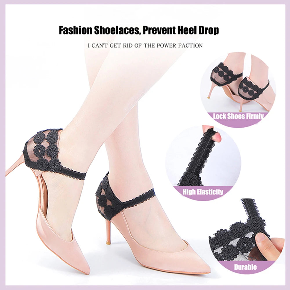 1Pair High Heels Bundle Shoelace Holding Loose Anti-skid Straps Women Elastic Shoe Laces Shoe Accessories Wholesale Dropshipping