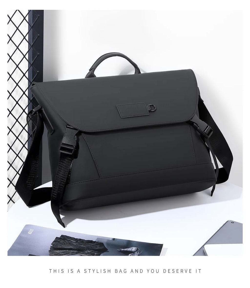 New Briefcase, High-End Business Crossbody Bag, Commuter Travel Backpack, Large-Capacity Shoulder Bag, Fashionable Water-Repellent Handbag, Laptop Bag, Solid Color Casual Bag
