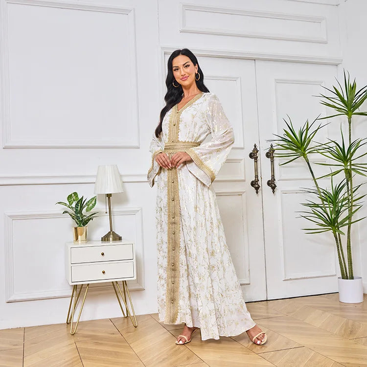 Summer Elegant Print Dress for Women Muslim Abaya Long Dress Dubai Party Evening Dress Islamic Turkey Kaftan Femme Vestidos Robe