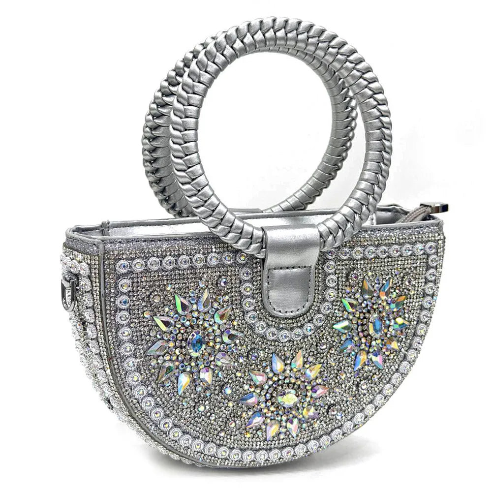Nigeria Fashion Rhinestone-encrusted Ladies Party Shoes And Special bags High Heels And Dual Purpose Bag Women's Shoes