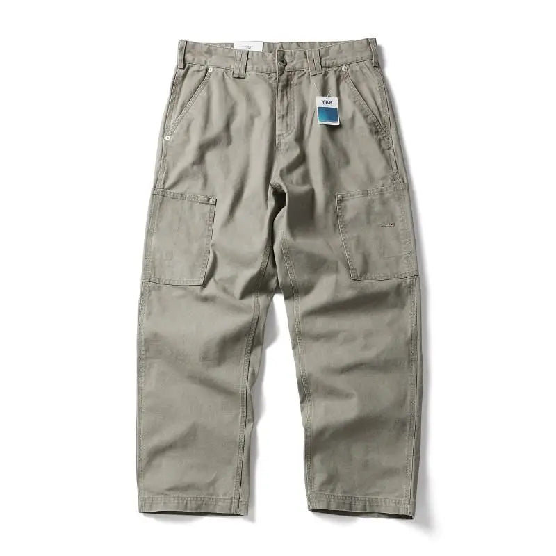 Men Streetwear Fashion Loose Casual Pure Cotton Wide Leg Baggy Pant Cityboy High Street Amikaji Cargo Pants Trousers