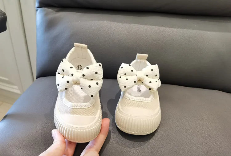 Zapatillas Kid Sneakers Autumn Anti Kick Girl Canvas Shoes Bow Baby Walking Shoe Soft Sole Casual Shoe Kid Shoes Zapatos Niña