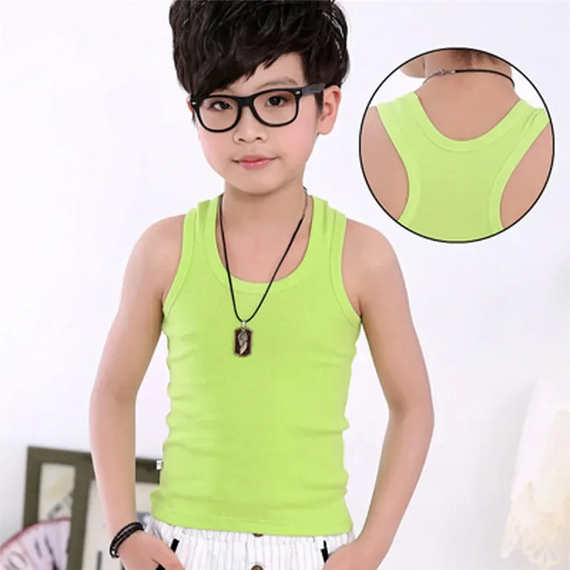Kids Baby Boys Vests T-shirts Children Summer Vest Top Outfit Kid Boy Girl Solid Tops Clothes Cotton Tees Black Playsuits