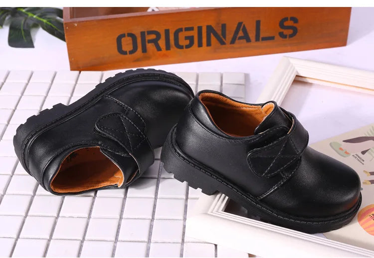 New Boys Leather Shoes British Style School Performance  Kids Wedding Party Shoes White Black Casual Children Moccasins Shoes