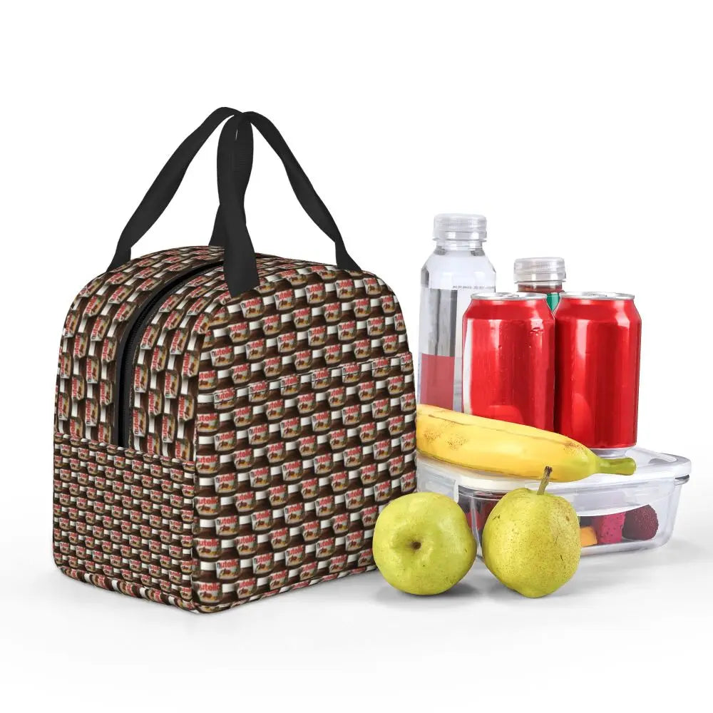 Custom Italy Nutellas Thermal Insulated Lunch Bag Women Portable Lunch Container for Outdoor Picnic Storage Food Box