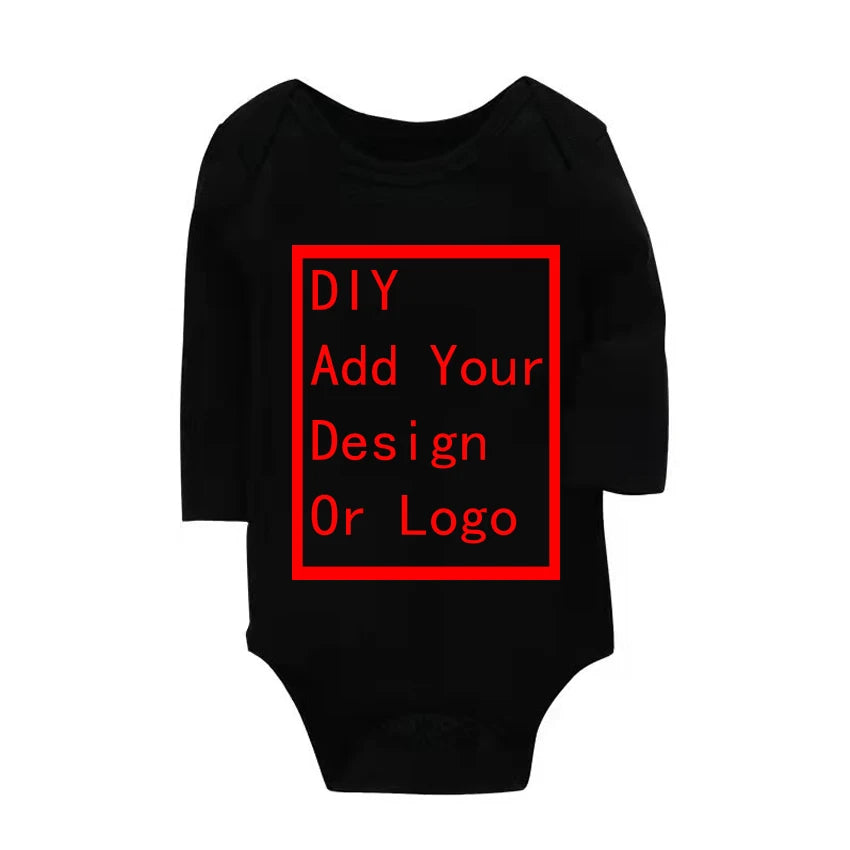 Kids Customized Print T Shirt Baby Custom Your Own Design Or Logo T-shirt Boys and Girls DIY Newborn Clothes 0-2 years old