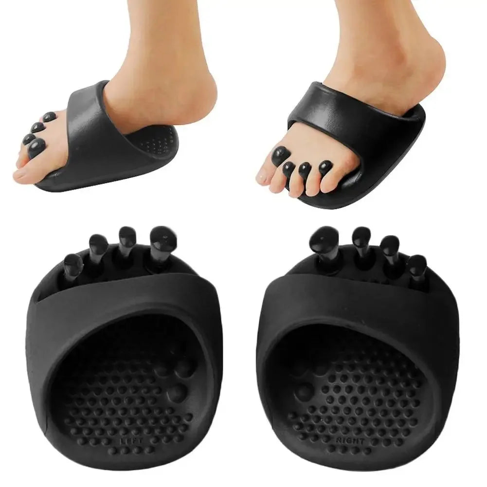 Women's Arch Support Massage Slippers Thick Soled Slide Sandals Shaking Slimming Shoes Postpartum Leg Massage Foot Relief