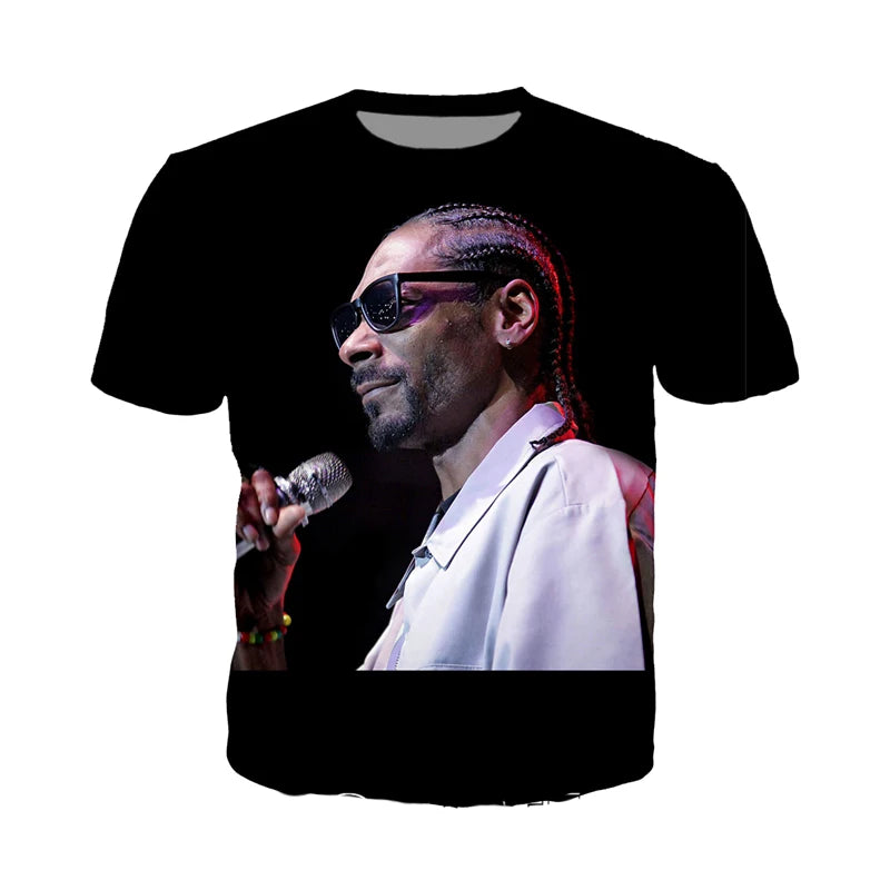 Men Women Streetwear Hip Hop Short Sleeve Snoop Dogg 3D Printed T-shirt Fashion Casual Harajuku Pullover  Rapper Tees Tops 6XL