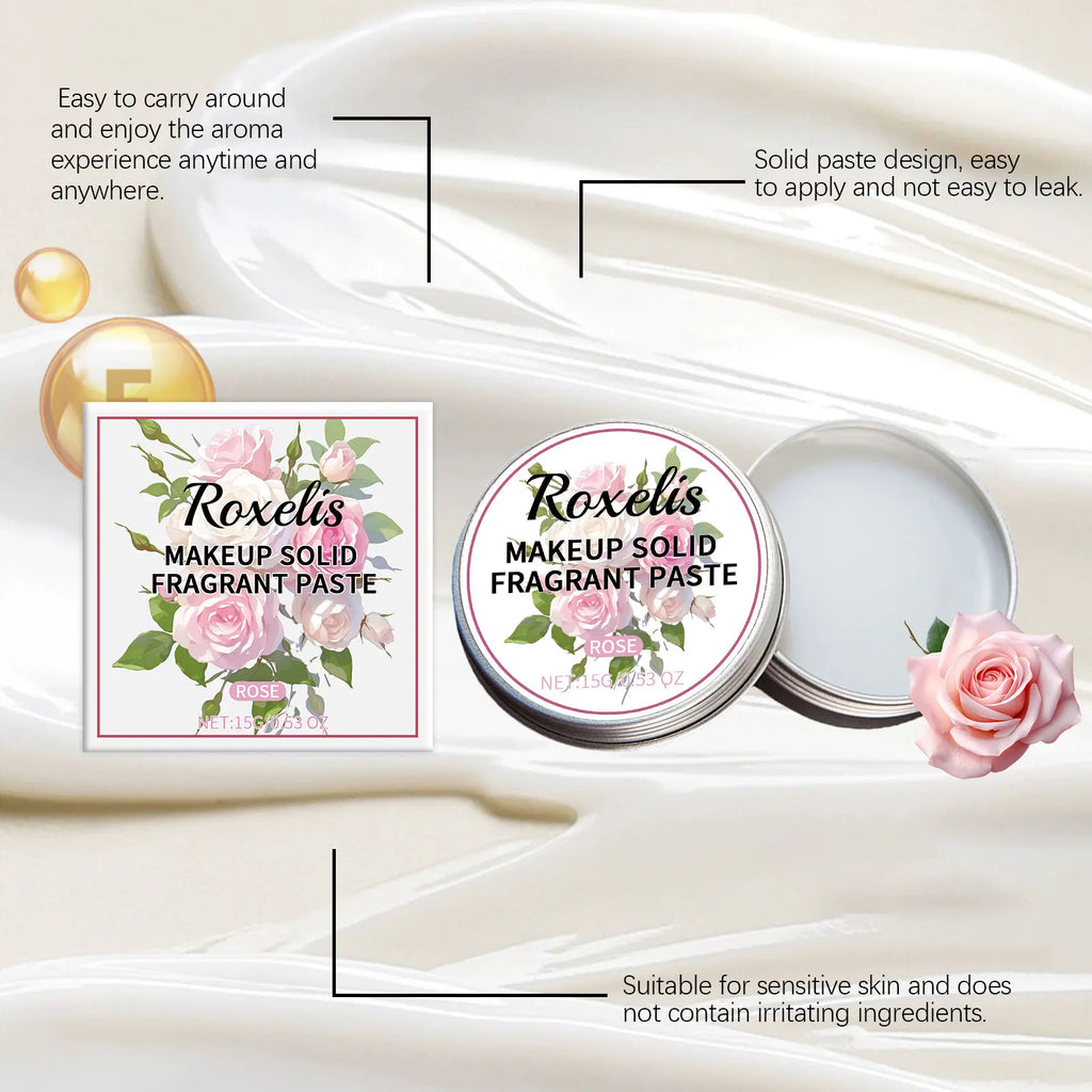 ROXELIS Rose Paste Body Balm Solid Balm Sets Solid Perfume Portable Pocket Balm Perfume Perfect for Travel Use Parfum Women's