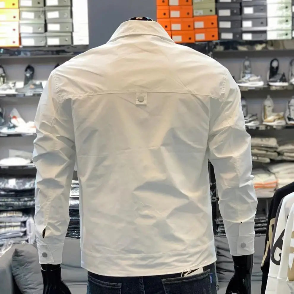 Men Casual Loose Workwear Jacket Long Sleeve Coat Multiple Colors