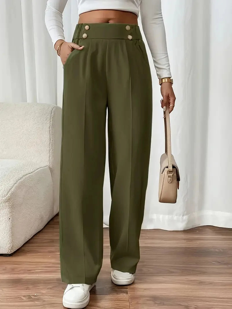 Women's Trousers Casual High-waisted Trousers Loose Temperament Versatile Office Female Straight Long Pants 2025