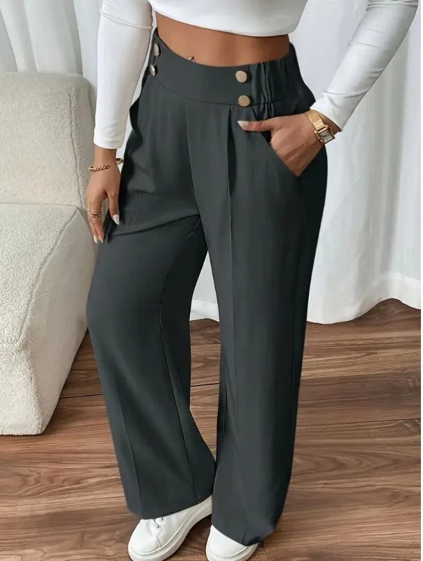 Women's Trousers Casual High-waisted Trousers Loose Temperament Versatile Office Female Straight Long Pants 2025