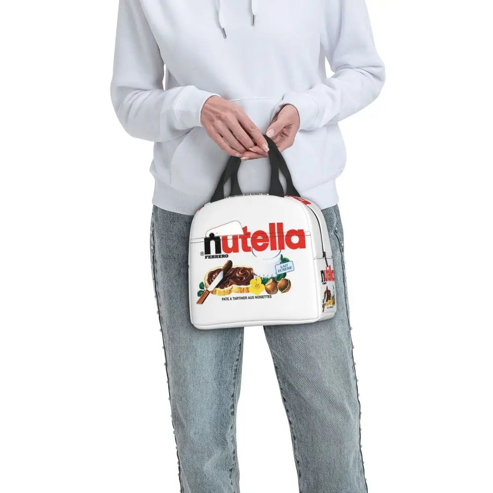 Custom Italy Nutellas Thermal Insulated Lunch Bag Women Portable Lunch Container for Outdoor Picnic Storage Food Box